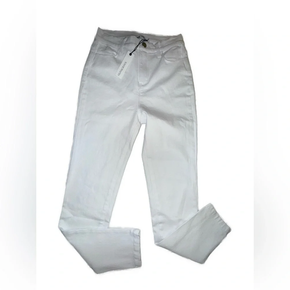 Olivaceous High Rise White Skinny Jeans Women’s Size Small NWT cute white jeans - Picture 3 of 7